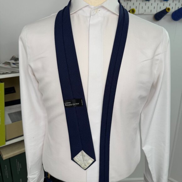 Solid Navy Blue Tie - Picture 3 of 3
